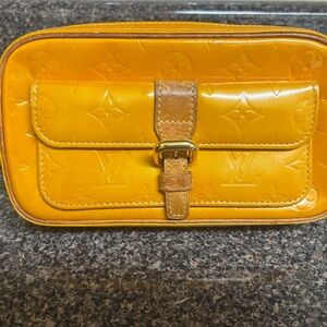 Orange Monogram Cosmetic Case